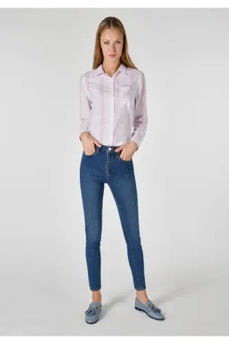 759 Lara Mid Rise Skinny Super Slim Fit Blue Women's Jeans - 1