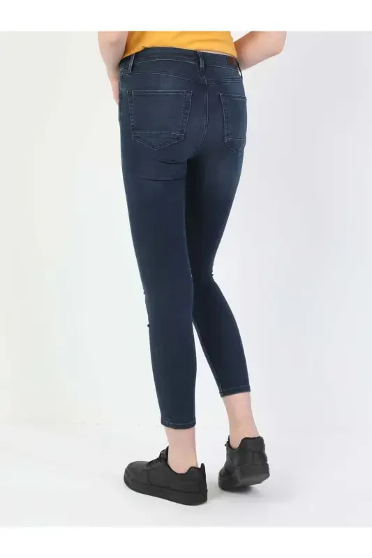 759 Lara Mid Waist Skinny Super Slim Fit Dark Blue Women's Jeans - 2