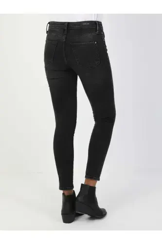 759 Lara O'rta Bel Tor Tiq Super Slim Fit Kulrang Ayollar Jins Shimini - COLIN’S (1)