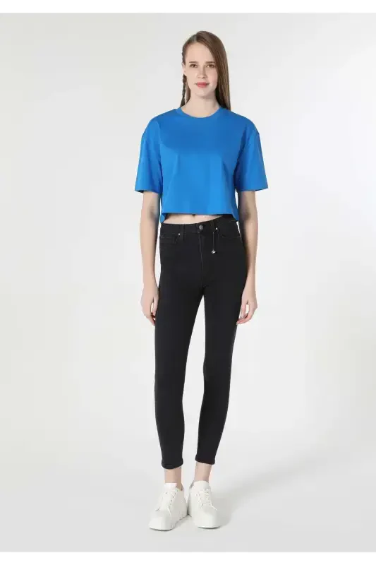 759 Lara Skinny Fit Mid Rise Slim Leg Black Women's Jeans - 1