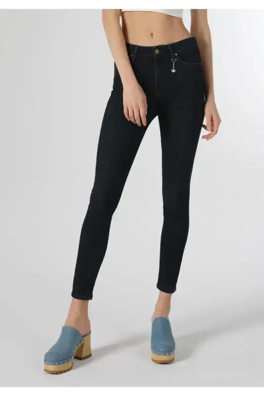 759 Lara Skinny Fit Mid Rise Slim Leg Blue Women's Jean Pants - 4