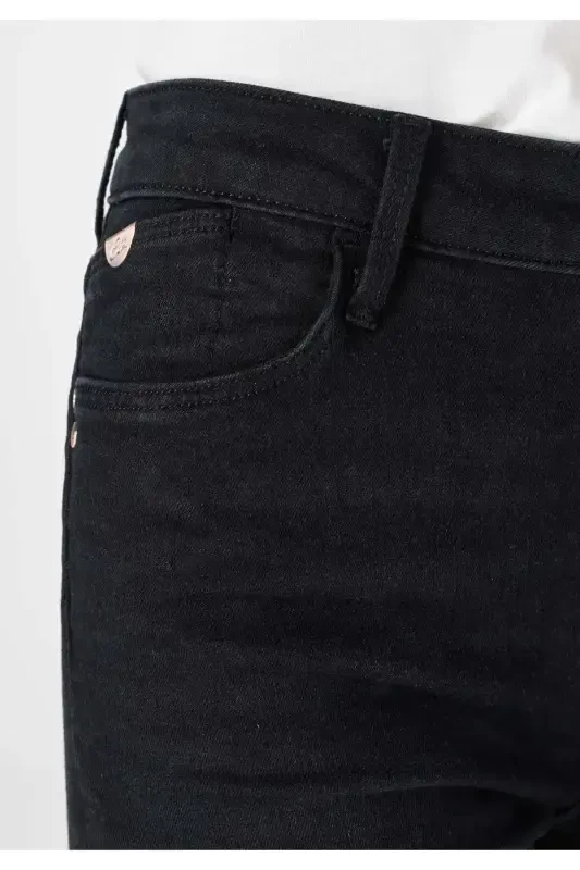 759 Lara Super Slim Fit Regular Waist Skinny Leg Black Women's Jeans - 5