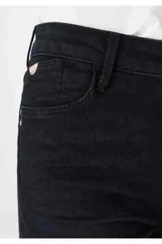 759 Lara Super Slim Fit Regular Waist Skinny Leg Black Women's Jeans - 5