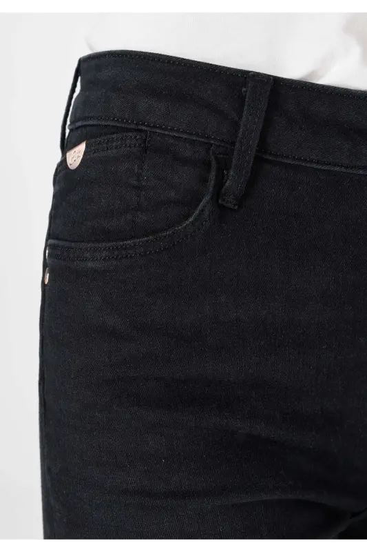 759 Lara Super Slim Fit Regular Waist Skinny Leg Black Women's Jeans - 5