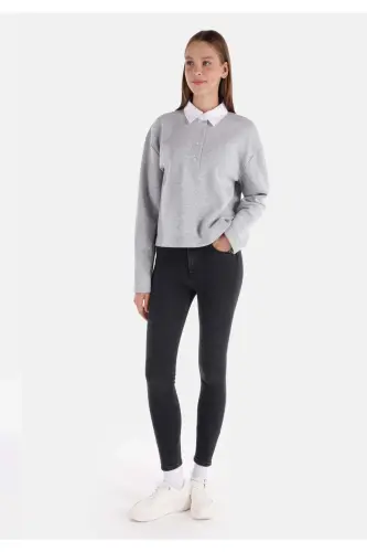 759 Lara Super Slim Fit Regular Waist Skinny Leg Black Women's Pants - 1