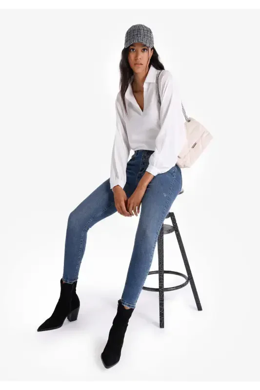 759 Женские синие джинсы Lara Slim Fit - 5