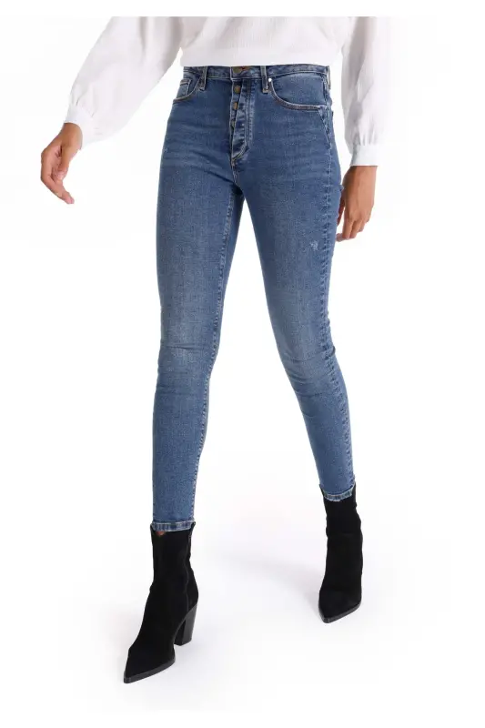 759 Женские синие джинсы Lara Slim Fit - 4