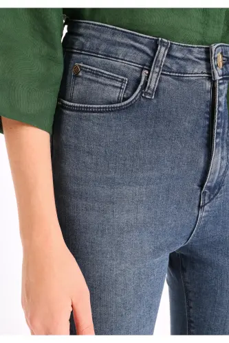 760 Diana high waisted skinny fit blue women's jeans. - 5