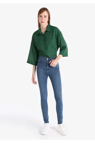 760 Diana yuqori bel tor qalin qora ayollar uchun jinsi shim. - 1