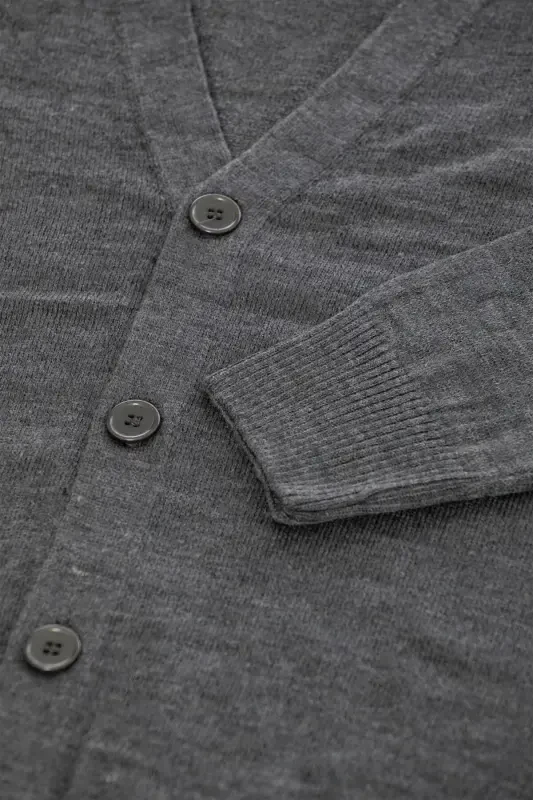 76000 Mevsimlik Triko Hırka-Koyu Gri - 5