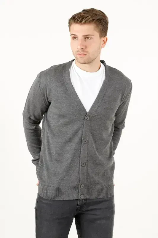 76000 Seasonal Knit Cardigan-Dark Grey - 2