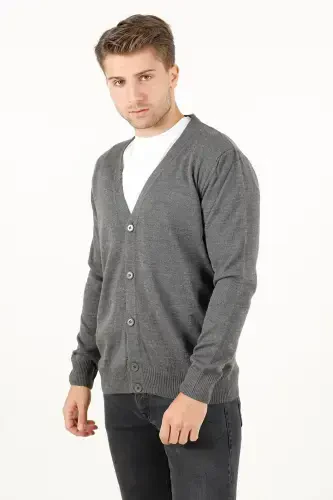 76000 Seasonal Knit Cardigan-Dark Grey - 3