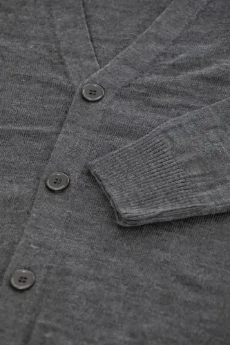 76000 Сезонный Трикотажный Кардиган - Темно-серый - 5