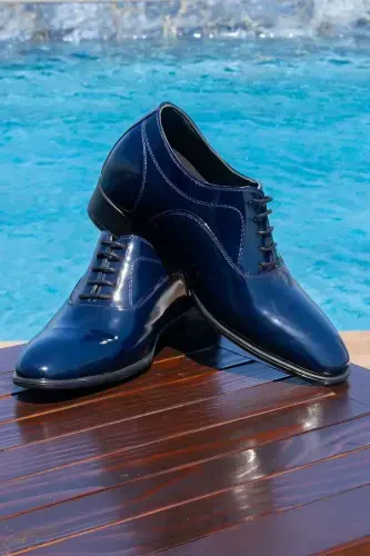 7/9 Cm Height Increasing Hidden Heel Real Leather Special Collection Patent Classic Wedding Shoes - ELEVOLD (1)