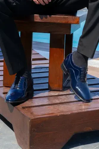 7/9 Cm Height Increasing Hidden Heel Real Leather Special Collection Patent Classic Wedding Shoes - 5