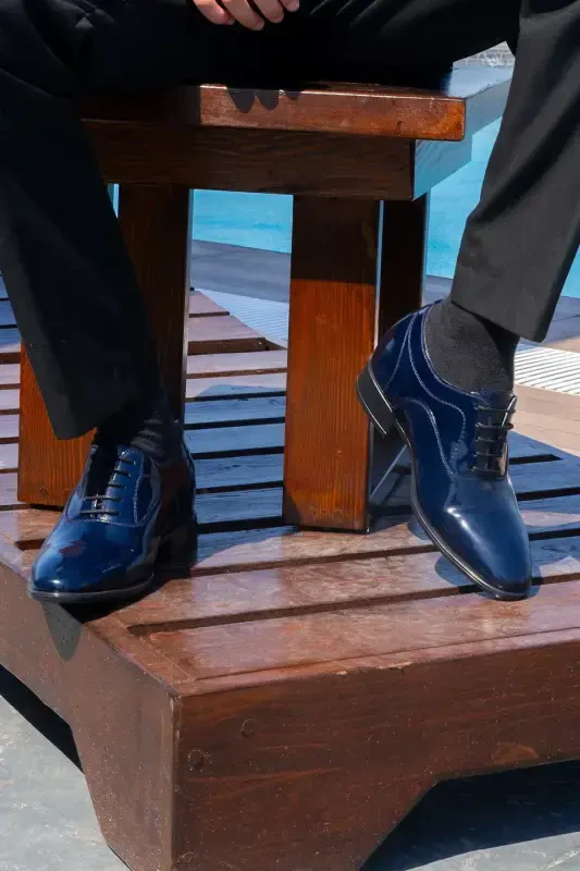 7/9 Cm Height Increasing Hidden Heel Real Leather Special Collection Patent Classic Wedding Shoes - 5