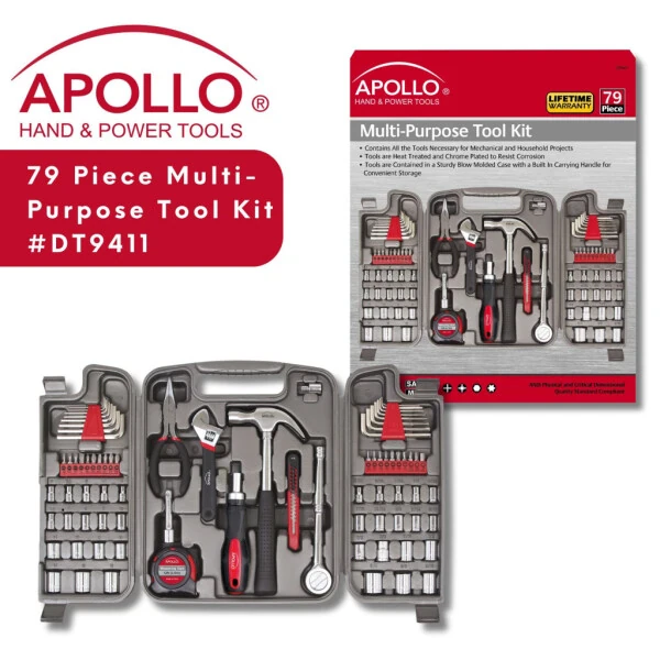 79 Piece Multi-Purpose Tool Kit - DT9411 - APOLLO TOOLS (1)