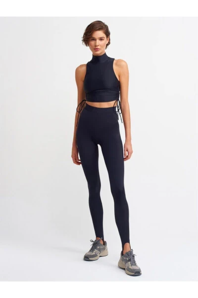 7916 Shaklini Tiklovchi Fuze Leggins - Qora - DILVIN