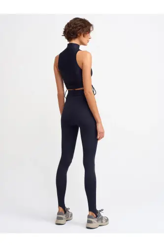 7916 Shaklini Tiklovchi Fuze Leggins - Qora - 2