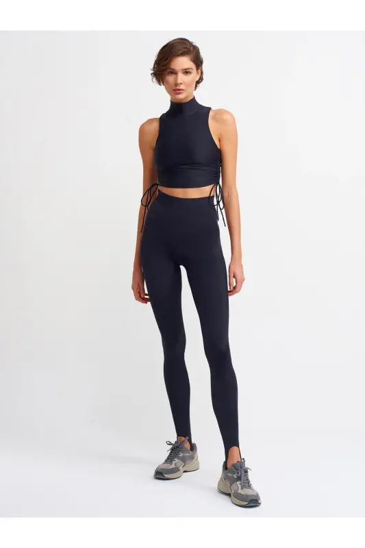 7916 Shaklini Tiklovchi Fuze Leggins - Qora - 7