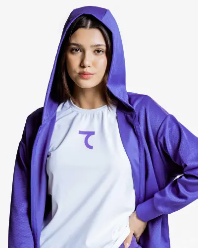 7BREEZE Kapüşonlu Sweatshirt - VIOLET - 8