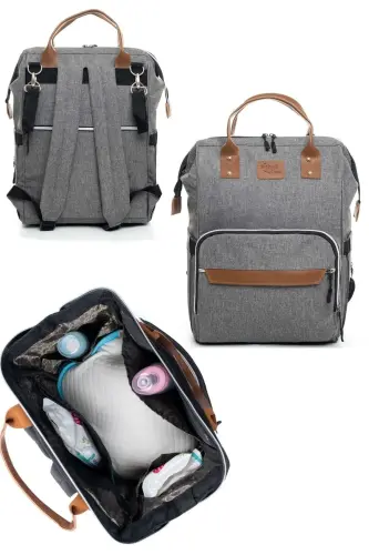 7Li SEVİMLİ AYILAR DOĞUM SETİ (10'LU HASTANE ÇIKIŞ,OMUZ-SIRT ÇANTASI,KUNDAK,BATTANİYE,MENDİL,ÇORAP)-GRİ - 4