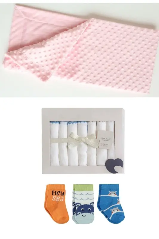 7Li SEVİMLİ AYILAR DOĞUM SETİ (10'LU HASTANE ÇIKIŞ,OMUZ-SIRT ÇANTASI,KUNDAK,BATTANİYE,MENDİL,ÇORAP)-BEJ - 8