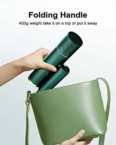 7MAGIC Foldable Hair Dryer, Powerful Ionic Blow Dryer for Fast Drying, Travel Hair Blow Dryer with Storage Bag, Lightweight Portable Hairdryer for Women, Cold/2 Heating/2 Speed Settings, Grey - 3