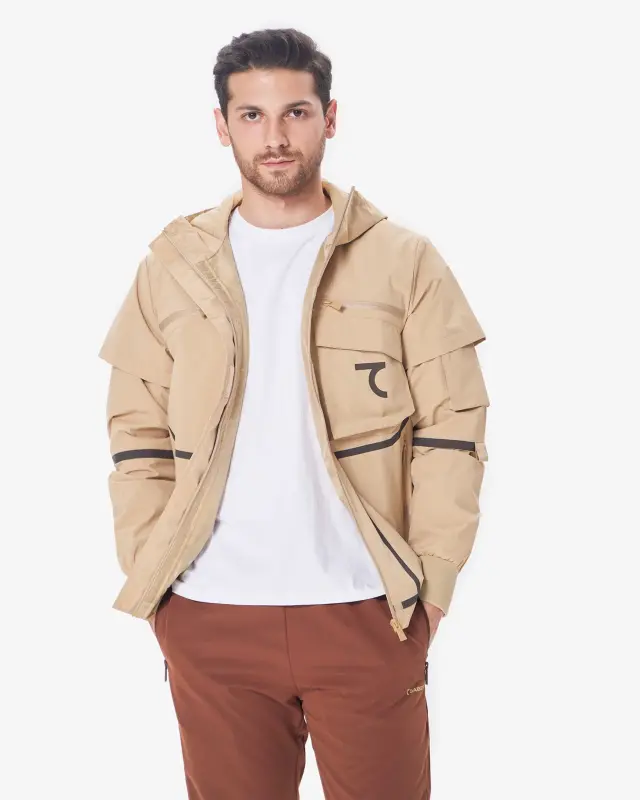 7RAW Windbreaker - BEIGE-BROWN LINE - 1