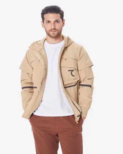 7RAW Windbreaker - BEIGE-BROWN LINE - 1