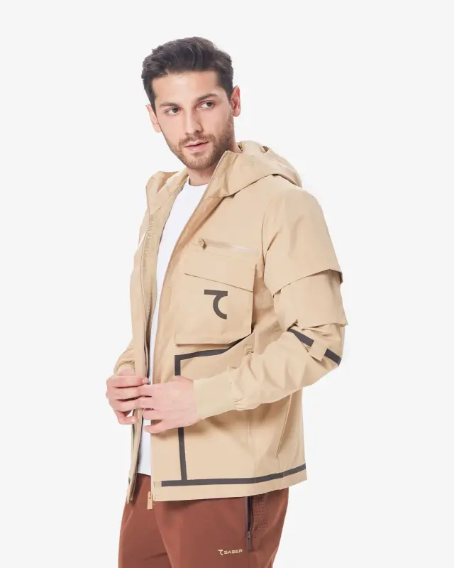 7RAW Windbreaker - BEIGE-BROWN LINE - 2