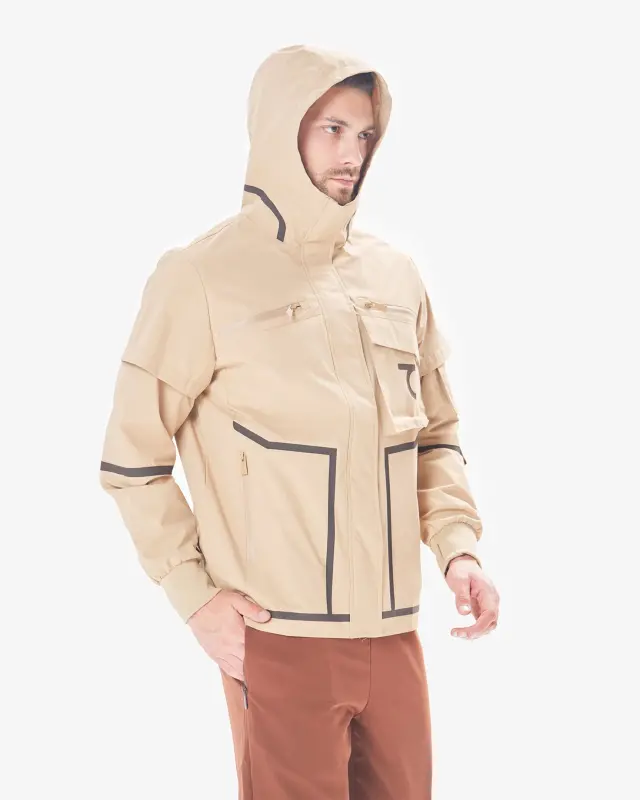 7RAW Windbreaker - BEIGE-BROWN LINE - 6