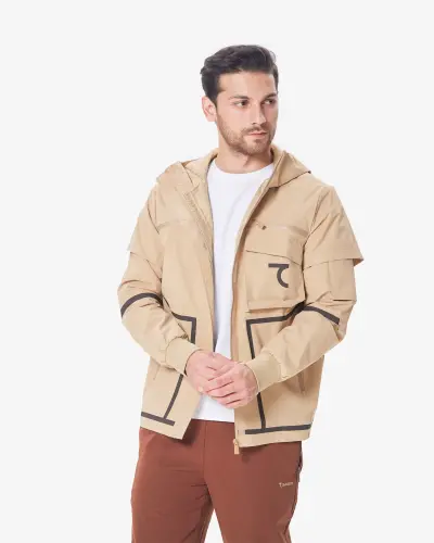 7RAW Windbreaker - BEIGE-BROWN LINE - 4
