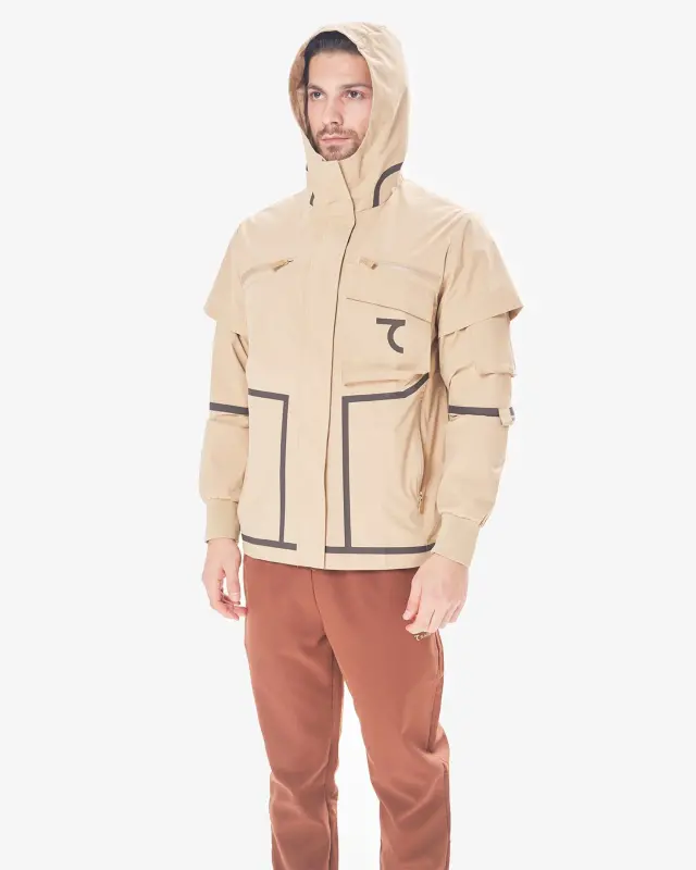 7RAW Windbreaker - BEIGE-BROWN LINE - 5