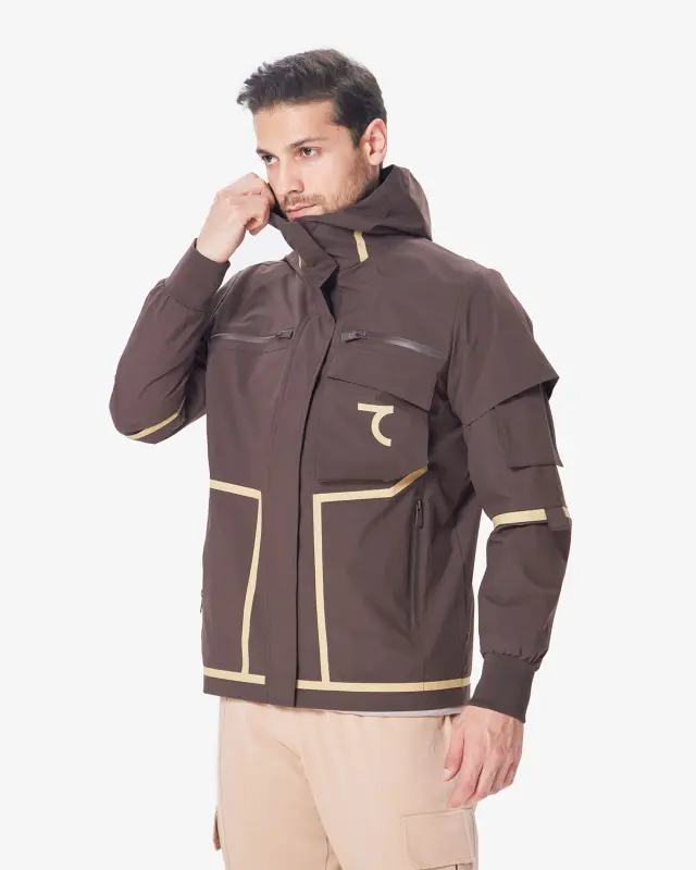 7RAW Windbreaker - TO'Q JIGARRANG BEJ CHIZIQLI - 2