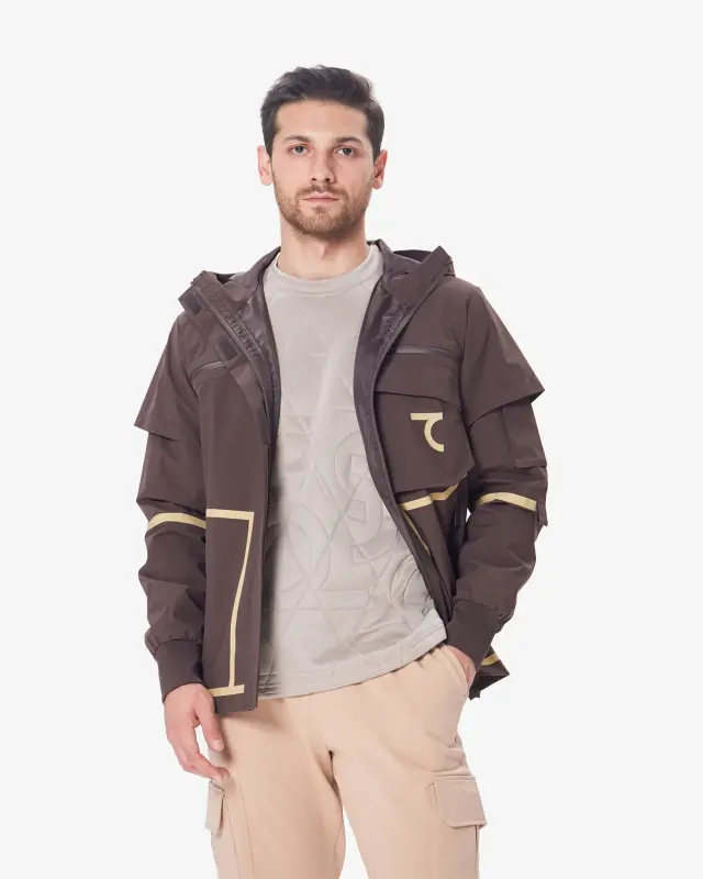 7RAW Windbreaker - TO'Q JIGARRANG BEJ CHIZIQLI - 6