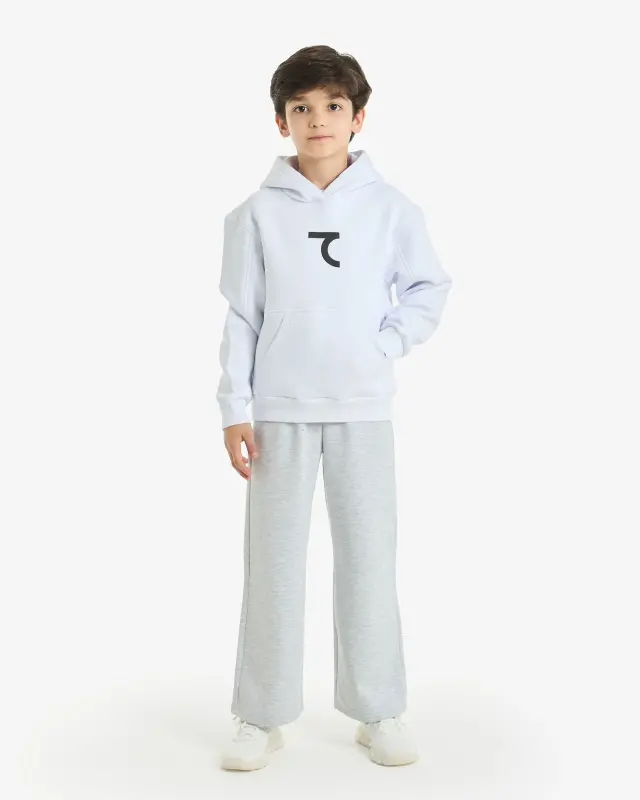 7SABER Street Core Kapüşonlu Sweatshirt - BEYAZ - 4