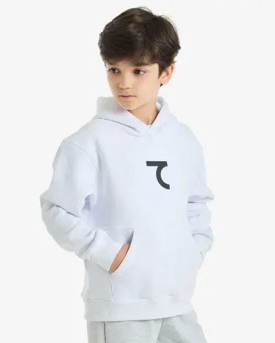 7SABER Street Core Kapüşonlu Sweatshirt - BEYAZ - 9