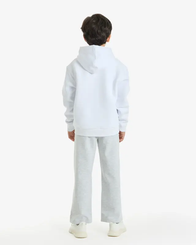 7SABER Street Core Kapüşonlu Sweatshirt - BEYAZ - 10