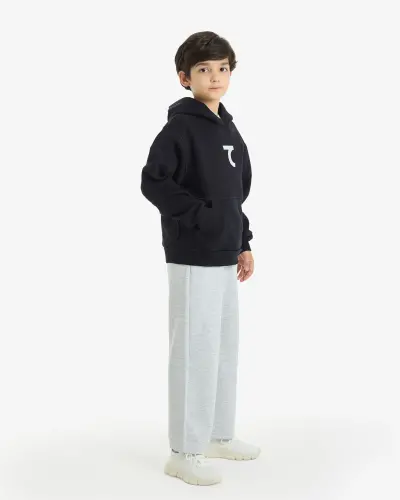 7SABER Street Core Kapüşonlu Sweatshirt - D-MAVİ 