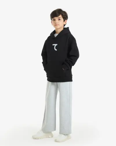 7SABER Street Core Kapüşonlu Sweatshirt - SİYAH - 5