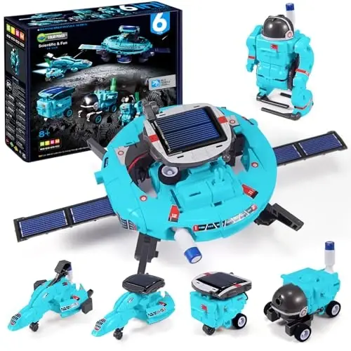 STEM Toys for Kids Ages 8-13, Christmas Birthday Gifts for 8 9 10 11 12 13 14 Year Old Teen Boys Girls, 6-in-1 Solar Robot Educational Science Building Experiment Kits - 1