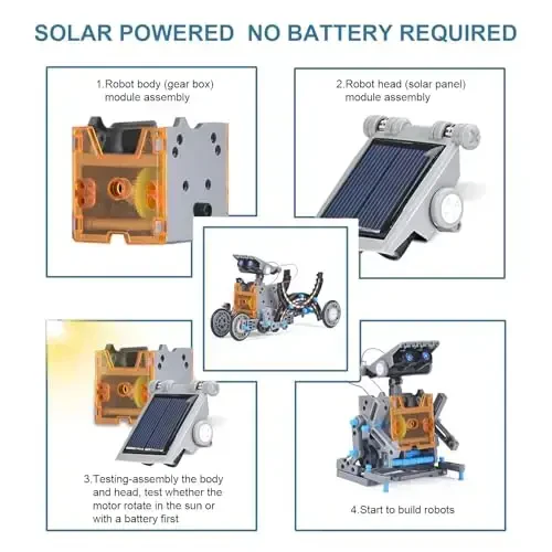 8-13 yoshdagi o'yinchoqlar, 10 yoshli autizmga chalingan bola uchun 12 tasi 1 da Stem Project Solar Robot o'yinchoq, 8-14 yoshdagi bolalar uchun ilmiy to'plamlar, 8 9 10 11 12 13 14 yoshli bola uchun Rojdestvo tug'ilgan kun sovg'asi uchun o'yinchoq - 6
