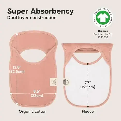 8 dona bolalar uchun so'lak oldirgichlari, o'g'il bolalar, qizlar - So'lak oqadigan tishlayotgan qiz va o'g'il bolalar uchun yelkadan oshiriladigan oldirgichlar, yangi tug'ilgan chaqaloqlar, yumshoq va suvni yaxshi shimadigan, yoqimli ranglar, katta gavda qismini qoplaydi, go'dakni toza va quruq saqlaydi (mauve) - 3