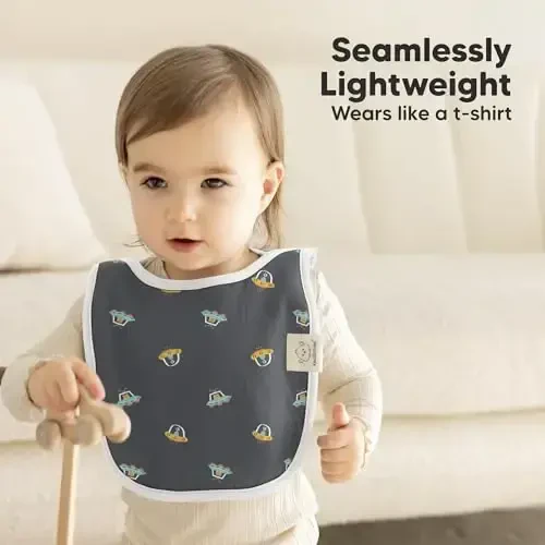 8-Pack Baby Bibs for Boys, Girls - Pullover Bibs for Drooling Teething Baby Girl & Boy Toddler, Newborn, Soft & Absorbent, Cute Colors, Large Torso Coverage Keep Infant Clean & Dry (Cosmo) - 5