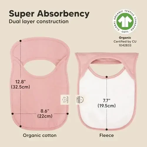 8-Pack Baby Bibs for Boys, Girls - Pullover Bibs for Drooling Teething Baby Girl & Boy Toddler, Newborn, Soft & Absorbent, Cute Colors, Large Torso Coverage Keep Infant Clean & Dry (Dahlia) - 3