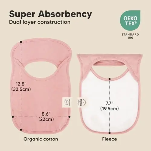8-Pack Baby Bibs for Boys, Girls - Pullover Bibs for Drooling Teething Baby Girl & Boy Toddler, Newborn, Soft & Absorbent, Cute Colors, Large Torso Coverage Keep Infant Clean & Dry (Dahlia) - 1