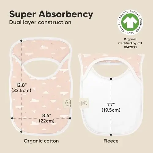 8-Pack Baby Bibs for Boys, Girls - Pullover Bibs for Drooling Teething Baby Girl & Boy Toddler, Newborn, Soft & Absorbent, Cute Colors, Large Torso Coverage Keep Infant Clean & Dry (Dreamers) - 3