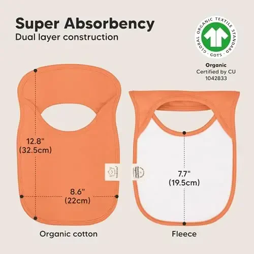 8-Pack Baby Bibs for Boys, Girls - Pullover Bibs for Drooling Teething Baby Girl & Boy Toddler, Newborn, Soft & Absorbent, Cute Colors, Large Torso Coverage Keep Infant Clean & Dry (Eclipse) - 3