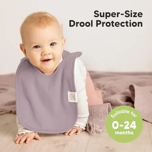 8-Pack Baby Bibs for Boys, Girls - Pullover Bibs for Drooling Teething Baby Girl & Boy Toddler, Newborn, Soft & Absorbent, Cute Colors, Large Torso Coverage Keep Infant Clean & Dry (Embrace) - 3